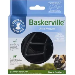 Baskerville fekete műanyag szájkosár kutyáknak, 2-es méret