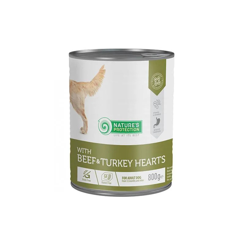 Natures P KONZERV KUTYA FELNŐTT Marha & Pulykaszív 800 g