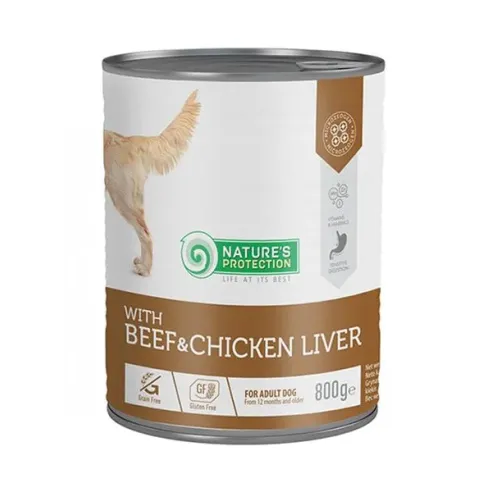 Natures P KONZERV KUTYA FELNŐTT Marha & Csirkemáj 800 g
