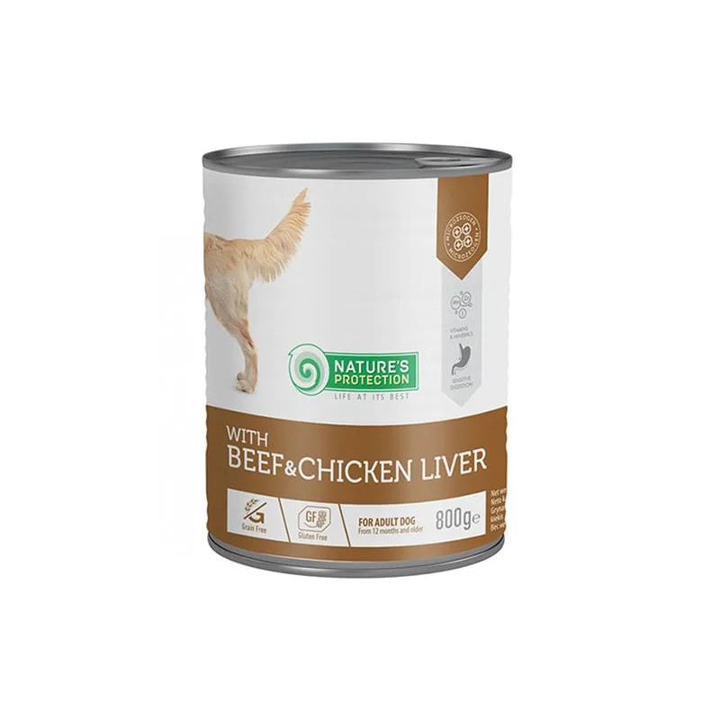 Natures P KONZERV KUTYA FELNŐTT Marha & Csirkemáj 800 g