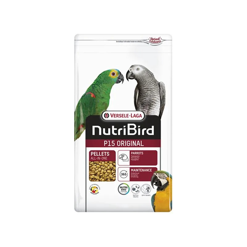 VL NutriBird P15 Original – extrudált eledel nagy papagájok számára hazai gyümölcsökkel 1 kg