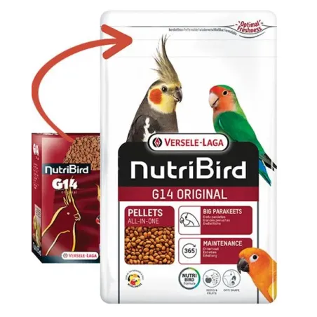 VL Orlux NutriBird G14 Original - extrudált eledel közepes papagájok számára hazai gyümölcsökkel, napi etetésre 1 kg