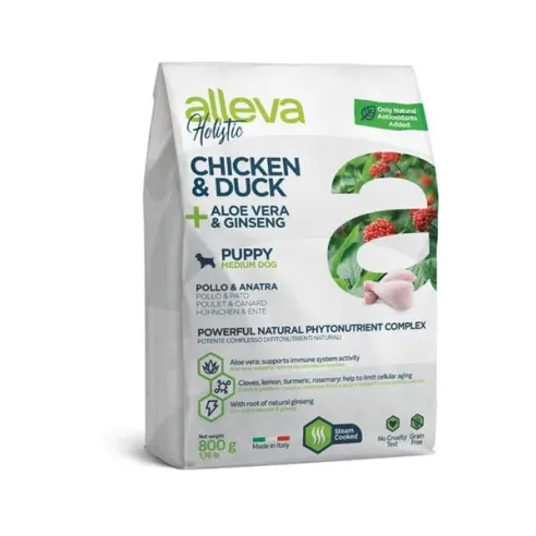 Alleva HOLISTIC dog puppy & junior medium chicken 0,8 kg