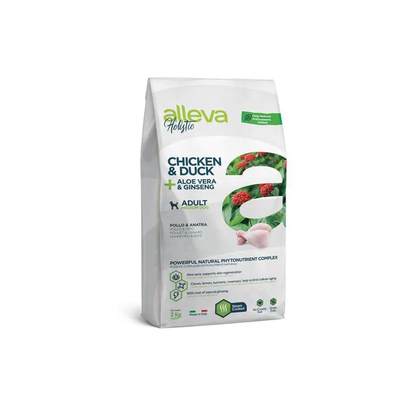 Alleva HOLISTIC kutya felnőtt közepes csirke & kacsa 2 kg