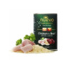 NUEVO dog Junior Csirke & Marha bal. 6 x 400 g konzerv