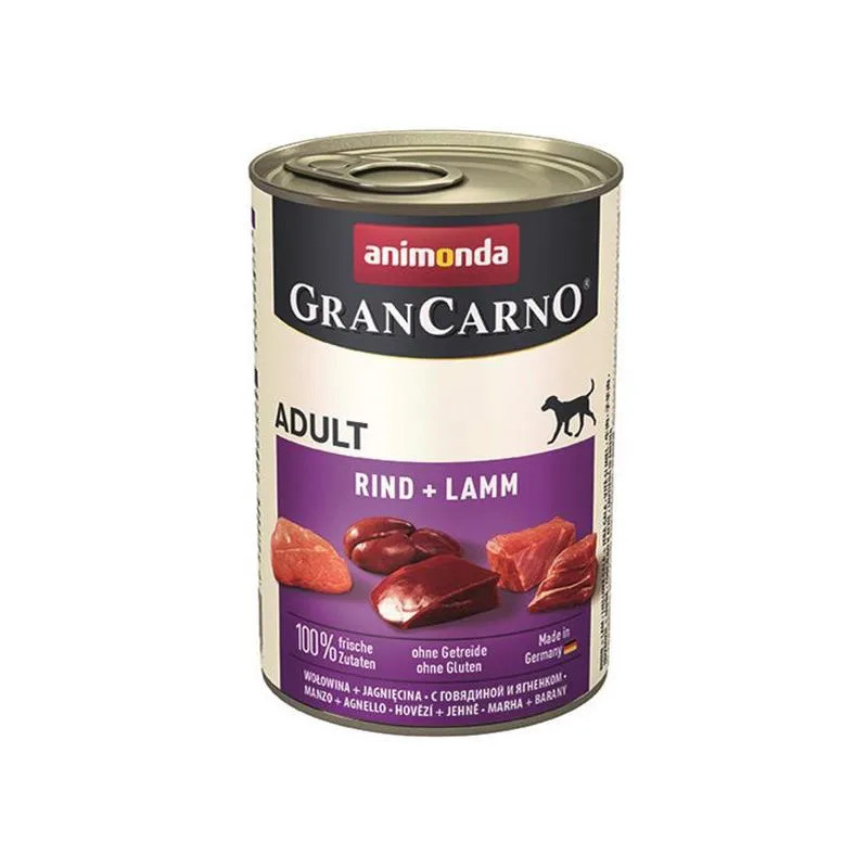 Animonda GRANCARNO® kutya felnőtt marha és bárány csomag 6 x 400g konzerv