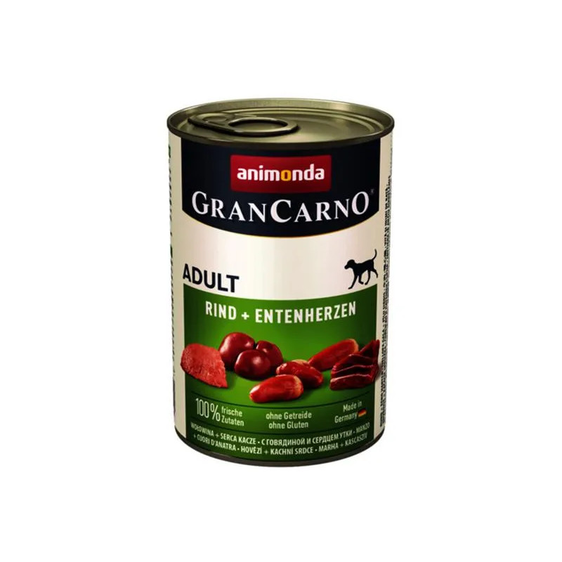 Animonda GRANCARNO® kutya felnőtt marha és kacsaszív csomag 6 x 400g konzerv