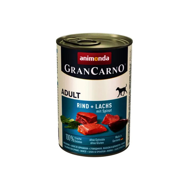 Animonda GRANCARNO® kutya felnőtt marha, lazac, spenót csomag 6 x 400g konzerv
