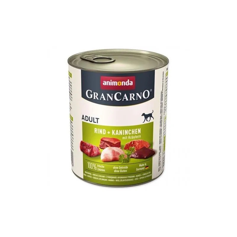 Animonda GRANCARNO® kutya felnőtt marha, nyúl, gyógynövények csom. 6 x 800g konzerv