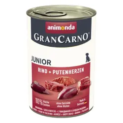 Animonda GRANCARNO® kutya junior marha és pulykaszív 6 x 400g konzerv