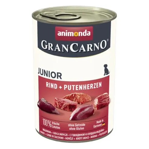 Animonda GRANCARNO® kutya junior marha és pulykaszív 6 x 400g konzerv
