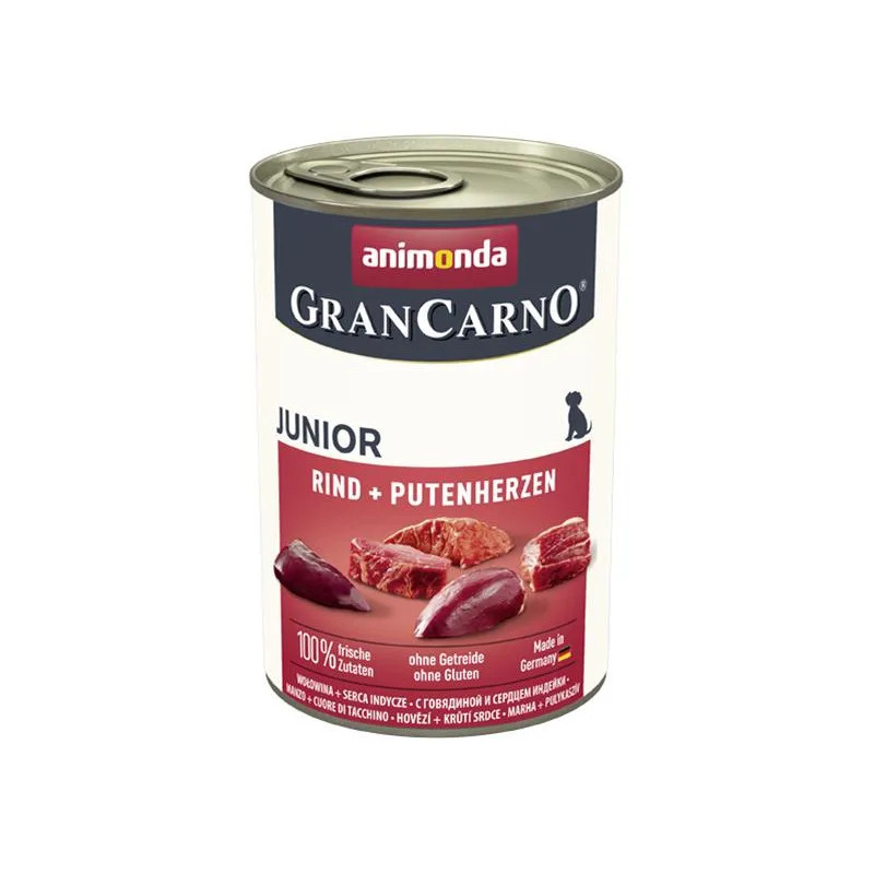 Animonda GRANCARNO® kutya junior marha és pulykaszív 6 x 400g konzerv