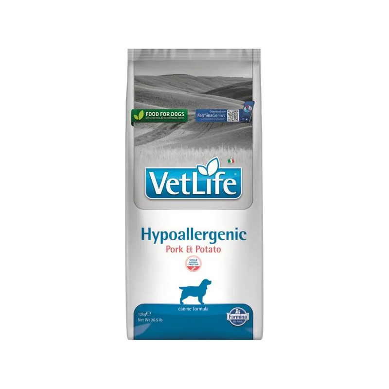 Farmina Vet Life kutya hypoallergén, sertés & burgonya 12 kg