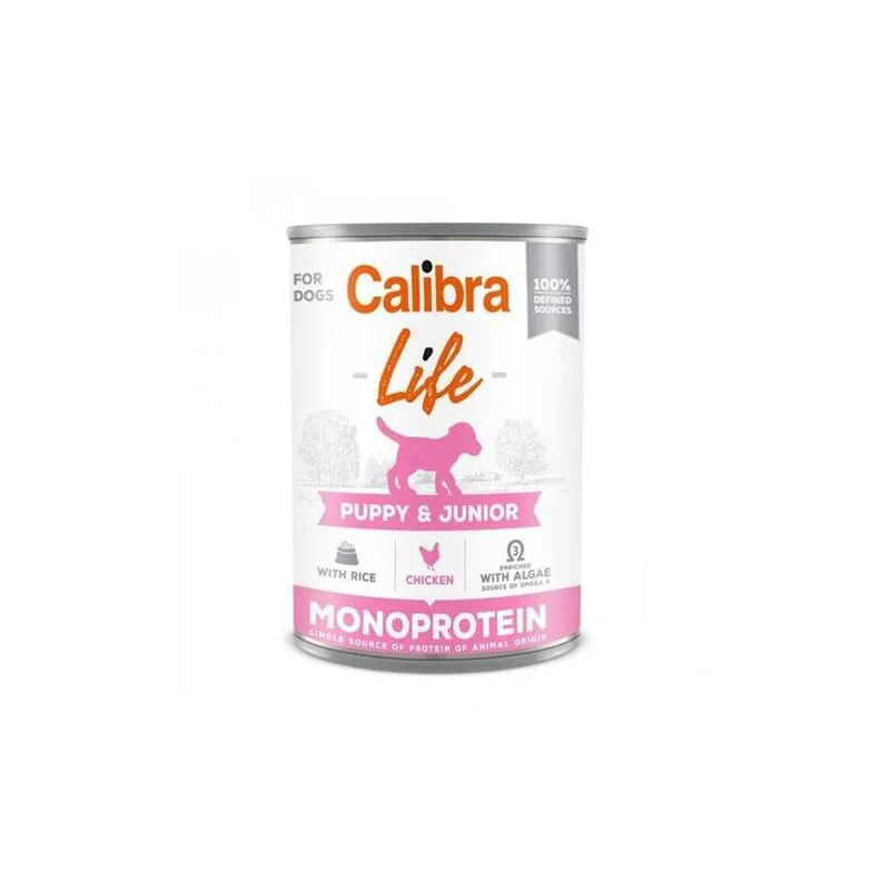 Calibra KONZERV Kutyáknak Puppy & Junior Life Csirke & Rizs 6 x 400g