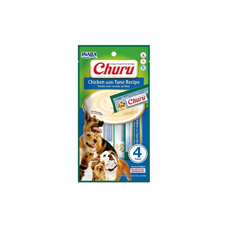 Inaba Churu Pyré kutyáknak csirke tonhallal 12 x 4 tubus 672 g