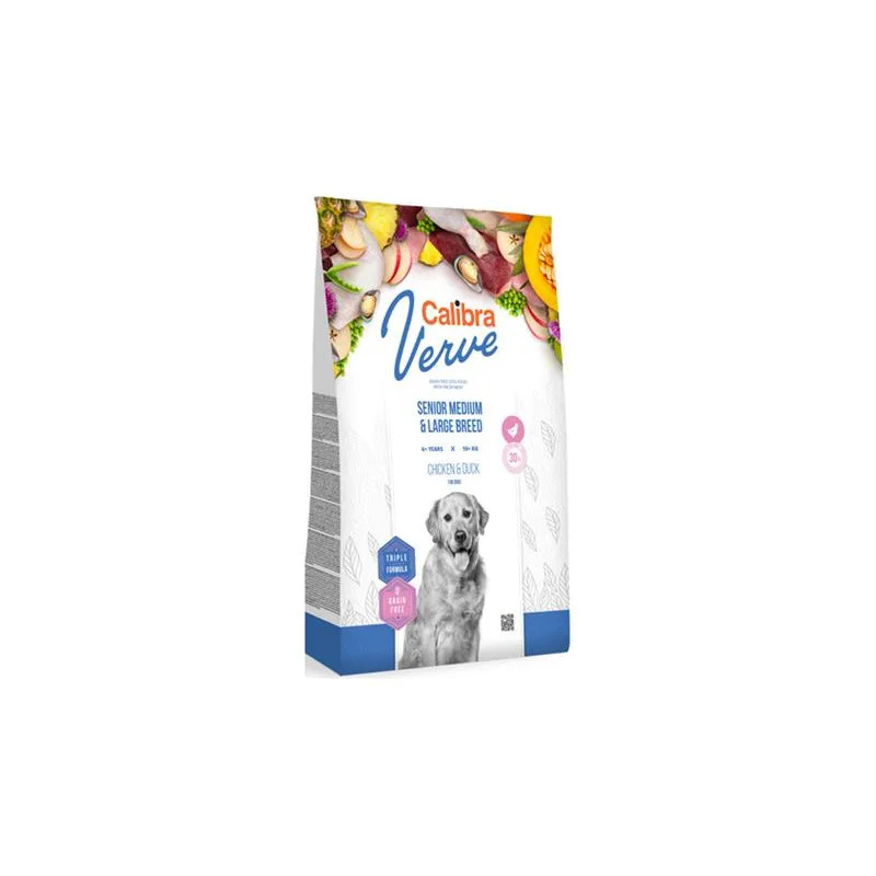 Calibra Dog Verve GF Senior Medium & Large Csirke & Kacsa 12 kg