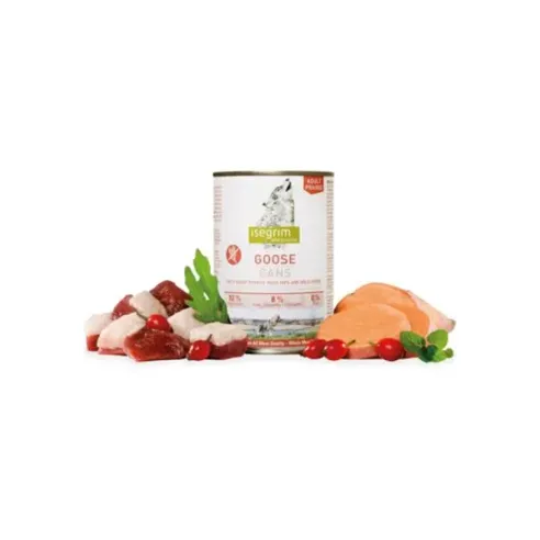 ISEGRIM dog Adult Goose with Sweet Potato, Rose Hip & Wild Herbs bal. 6 x 400 g konzerva