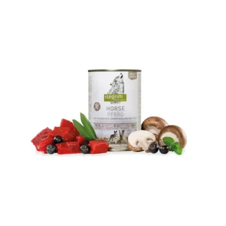 ISEGRIM dog Adult Mono Horse pure with Chokeberries, Champignons & Wild Herbs bal. 6 x 800 g konzerva