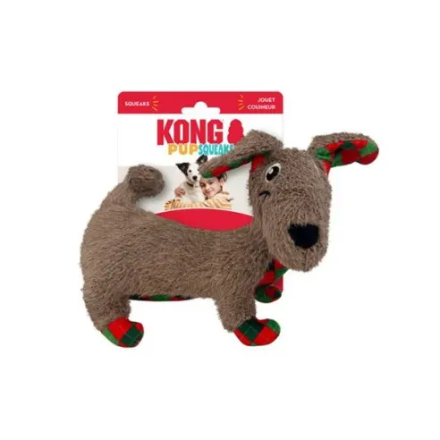 Kong Dog Holiday PupSqueaks Tucker játék, sípolós, poliészter, M