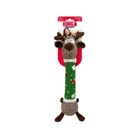 Játék Kong Dog Holiday Shaker Luvs Reindeer sípolóval, poliészter, M