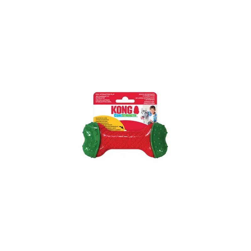 Kong Dog Holiday Holiday CoreStrength csont, zöld-piros, gumi, S/M