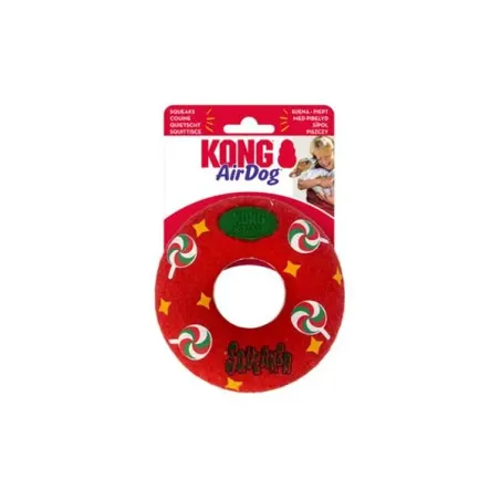 Hračka Kong Dog Holiday AirDog Squeaker Donut s pískatkom, guma vulkanizovaná, M