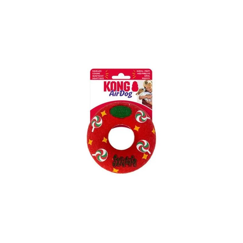 Kong Dog Holiday AirDog Squeaker Donut sípolóval, vulkanizált gumi, M