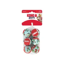 Kong Dog Holiday Airdog sípoló labda, vulkanizált gumi, 6 db-os csomag, S