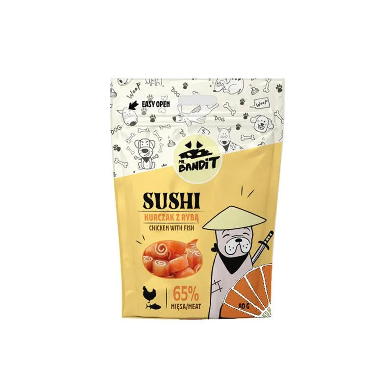 Mr. Bandit sushi csirke & hal 80g jutalomfalat