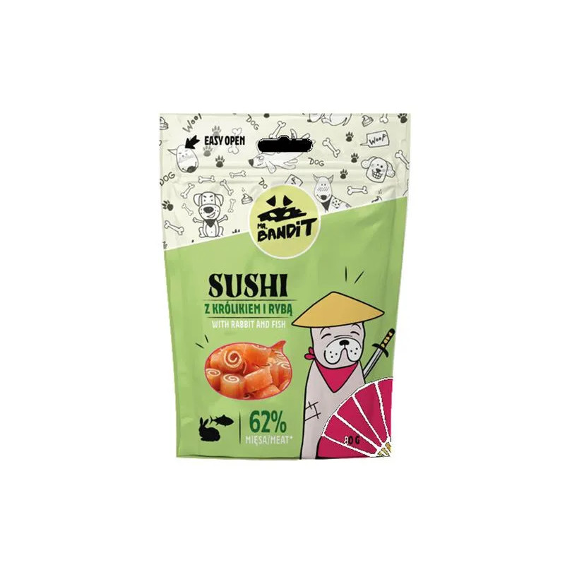 Mr. Bandit sushi nyúl & hal 80g jutalomfalatok