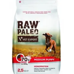 VetExpert Raw Paleo puppy medium marha 2,5 kg