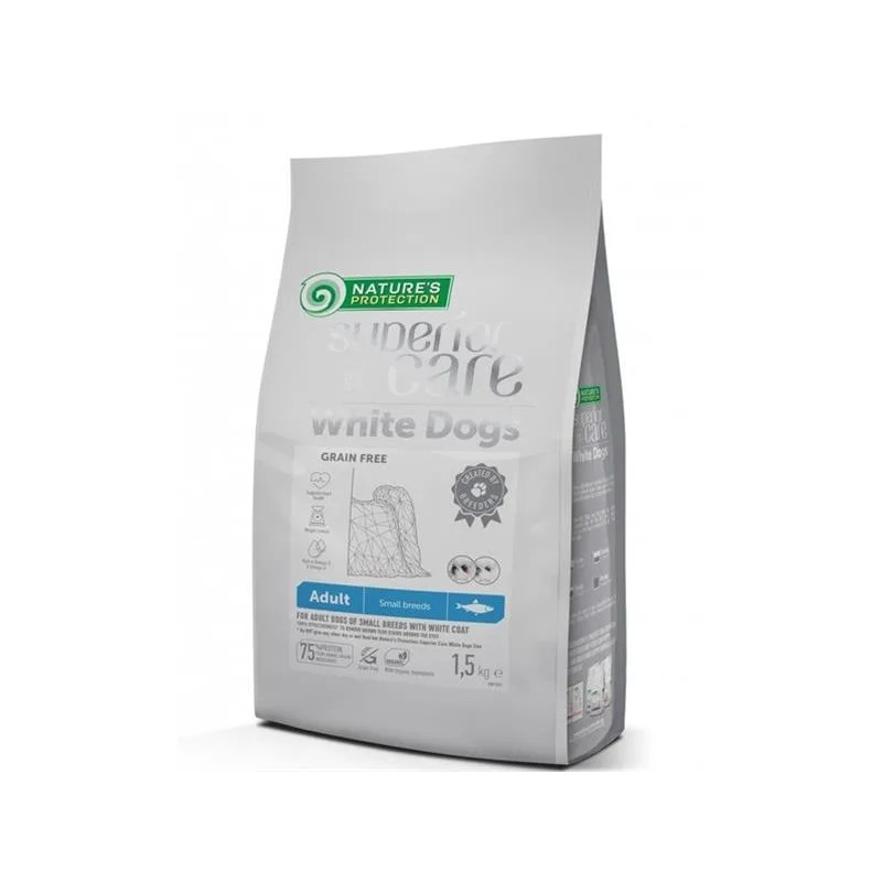 Natures P Superior care white dog GF adult Hering small breed 1,5 kg