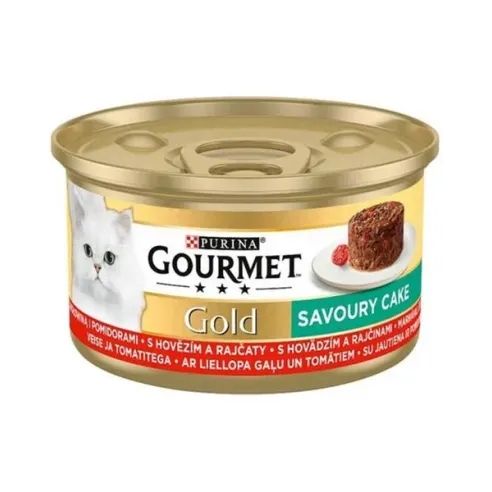 Nestlé GOURMET GOLD Savoury Cake marhával és paradicsommal konzerv 12x85 g