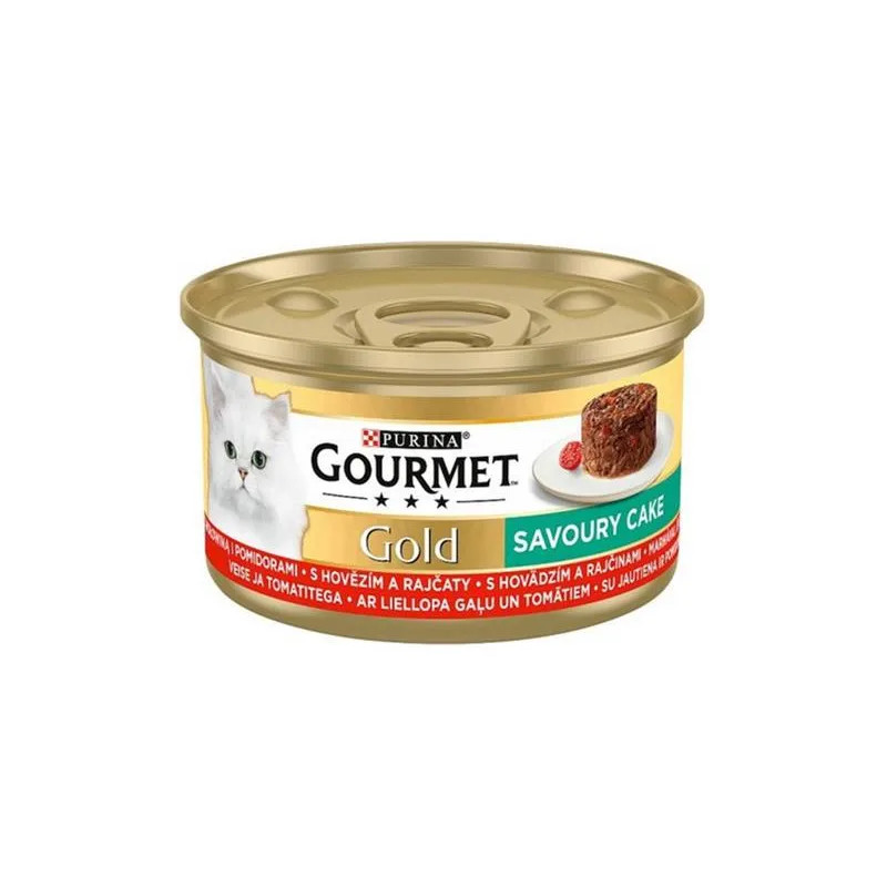 Nestlé GOURMET GOLD Savoury Cake marhával és paradicsommal konzerv 12x85 g
