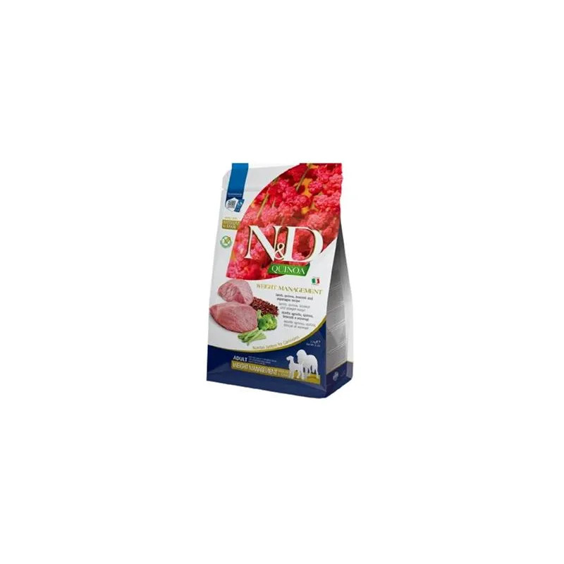 Farmina N&D dog QUINOA (GF) felnőtt közepes és nagytestű, súlykontroll, bárány & brokkoli 7 kg