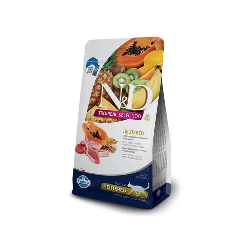 Farmina N&D cat TROPICAL SELECTION (AG) adult, neutered, lamb 4 kg +1 kg