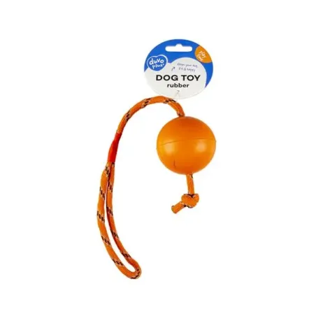 DUVO+ Játék gumi labda kötéllel, vegyes színekben, 6 cm átmérővel, 30 cm hosszúságban