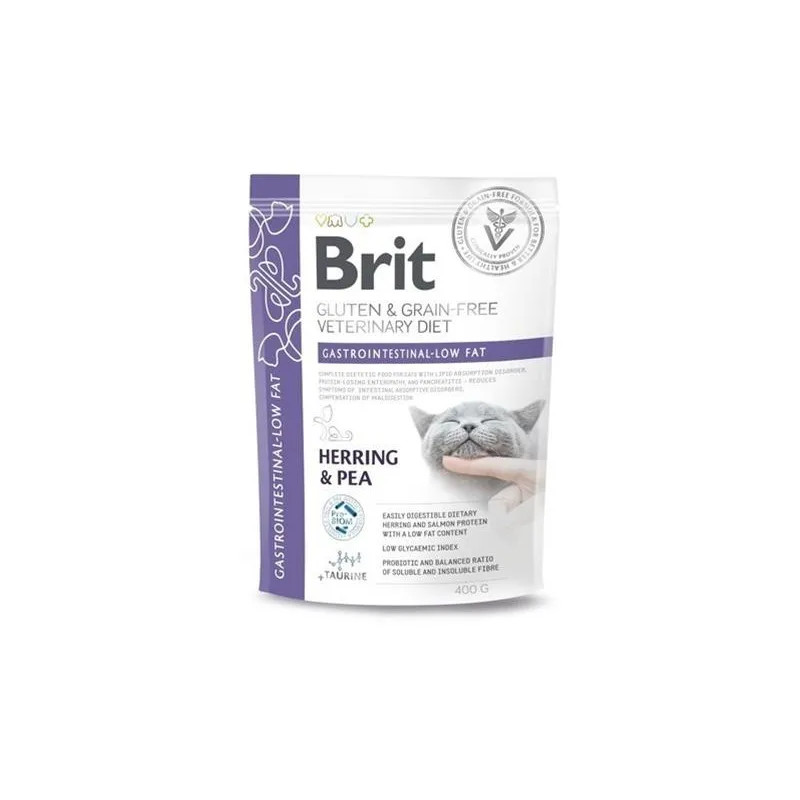 Brit Veterinary Diets GF macska Gastrointestinal-Low fat 400 g