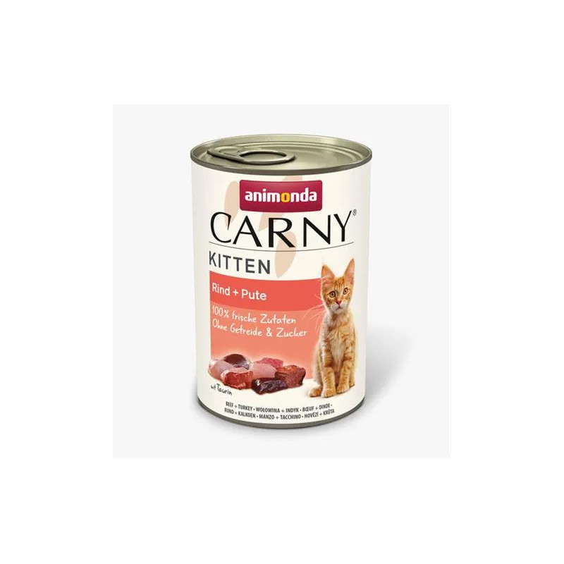Animonda CARNY® cat Kitten marhahús és pulyka csomag. 12 x 400 g konzerv