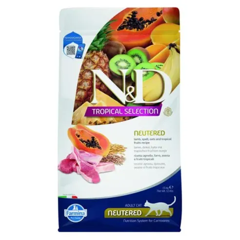 Farmina N&D cat TROPICAL SELECTION (AG) adult, ivartalanított, bárány 1,5 kg