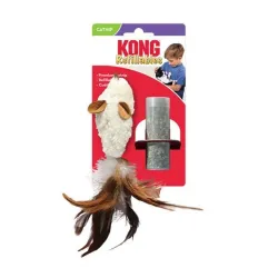 Kong Cat Refillables Feather Mouse újratölthető egér macskáknak macskamentával és tollal, poliészter
