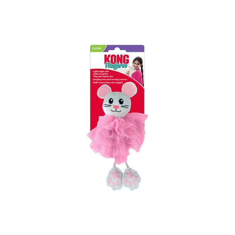 Kong Cat Flingaroo Tutu Egér játék csengőkkel, kék-rózsaszín, poliészter