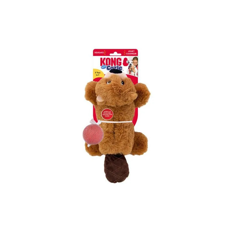 Kong Dog Cozie Pocketz Bobor sípolóval, barna M játék
