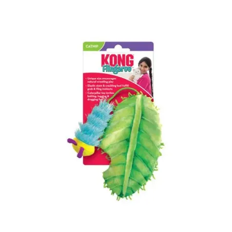 Kong Cat Flingaroo CATerpillar hernyó levéllel, polipropilén
