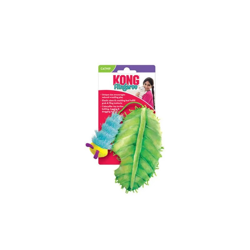 Kong Cat Flingaroo CATerpillar hernyó levéllel, polipropilén