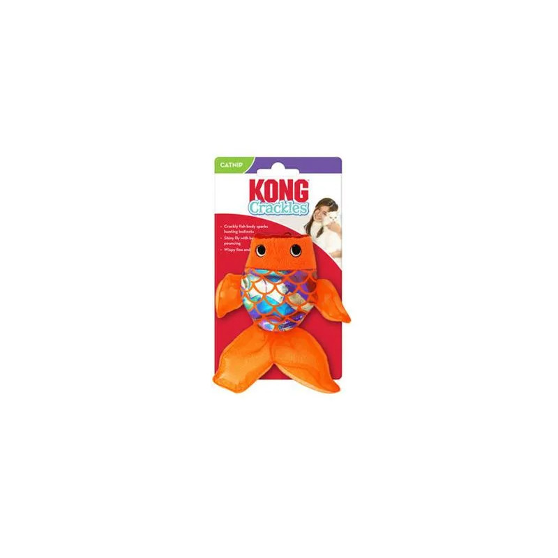 Kong Cat Crackles Gulpz Hal, narancssárga, poliészter játék