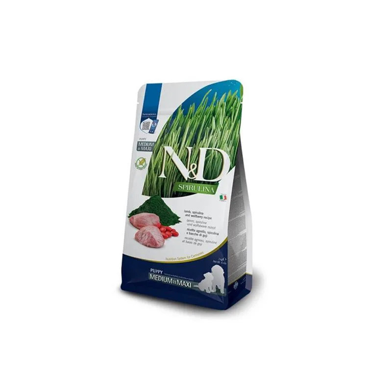 Farmina N&D kutya SPIRULINA (GF) puppy medium & maxi, bárány 2 kg