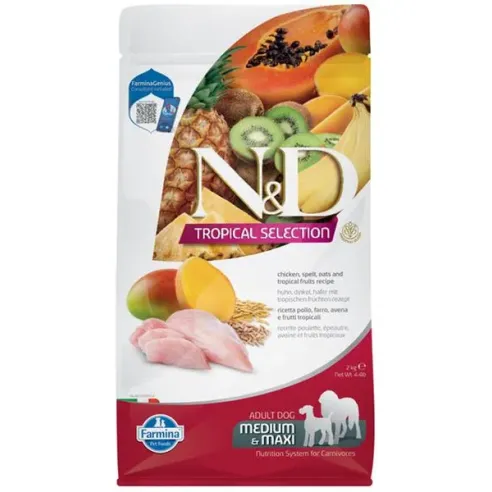 Farmina N&D dog TROPICAL SELECTION (AG) adult medium & maxi, csirke 2 kg