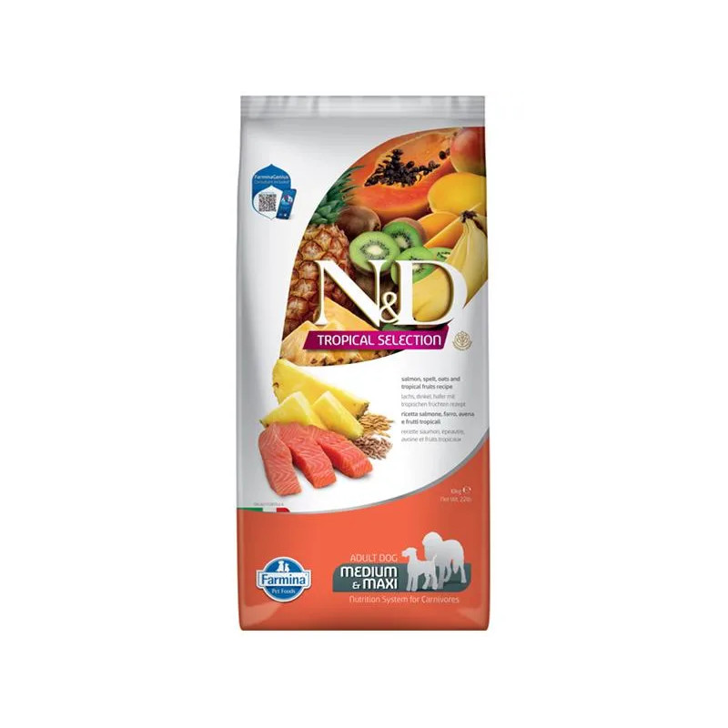 Farmina N&D dog TROPICAL SELECTION (AG) adult medium & maxi, lazac 10 kg
