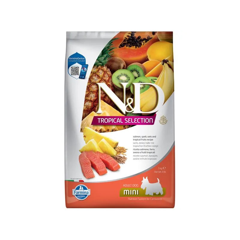 Farmina N&D dog TROPICAL SELECTION (AG) adult mini, lazac 5 kg